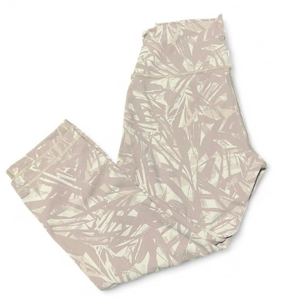 Lululemon Wunder Under Cropped Leggings Printed Size 10 Womens Activewear